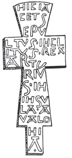 Крест на «официальной» могиле Артура:зарисовка начала XVII в.